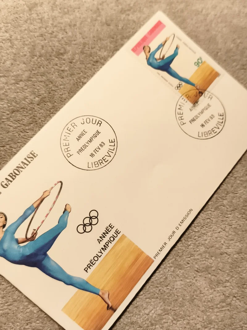 Lettre Premier Jour Gabon Année Préolympique 1983 gymnastique Libreville