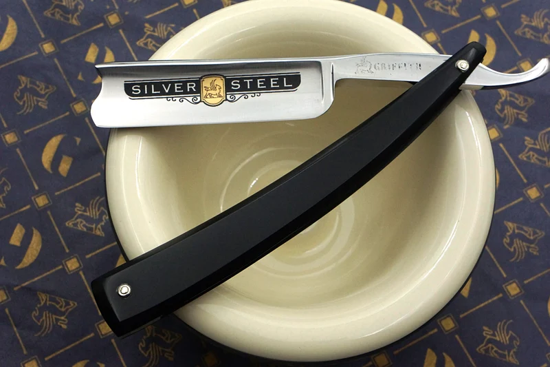 Griffith 7/8 Full Hollow Etched Blade - Composite Scales Artisan Straight Razor