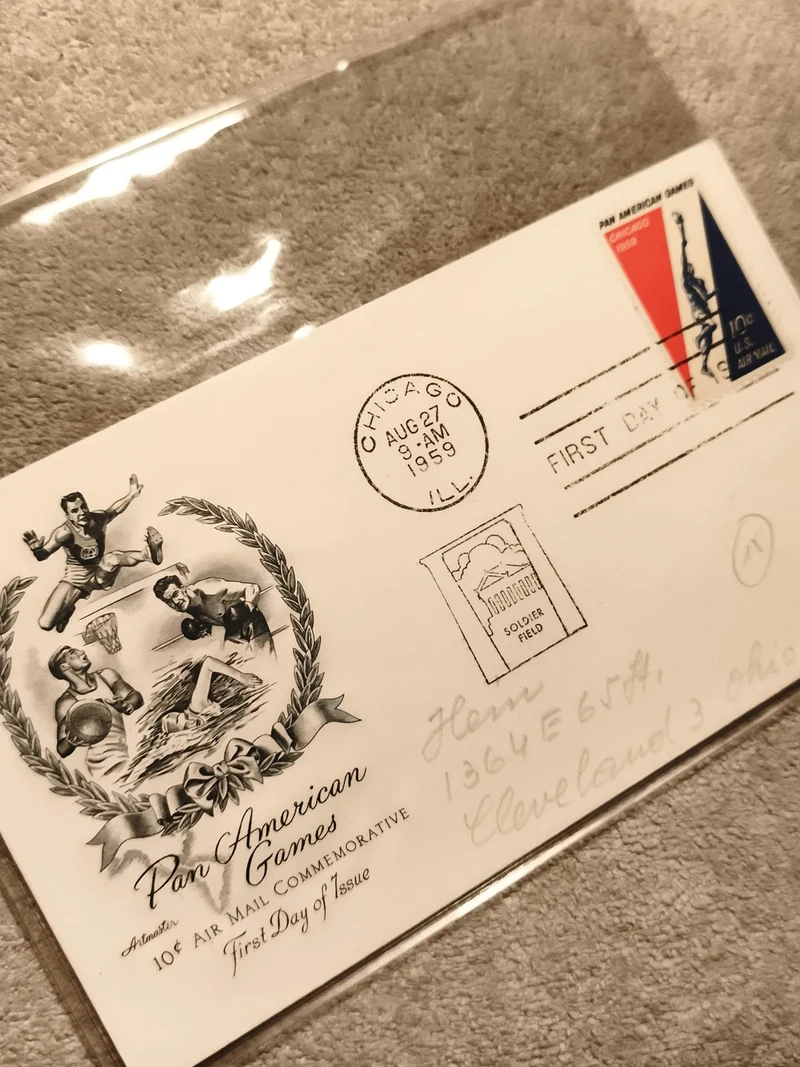 Enveloppe premier jour Pan American Games 1959 Chicago timbre USA philatélie (Re
