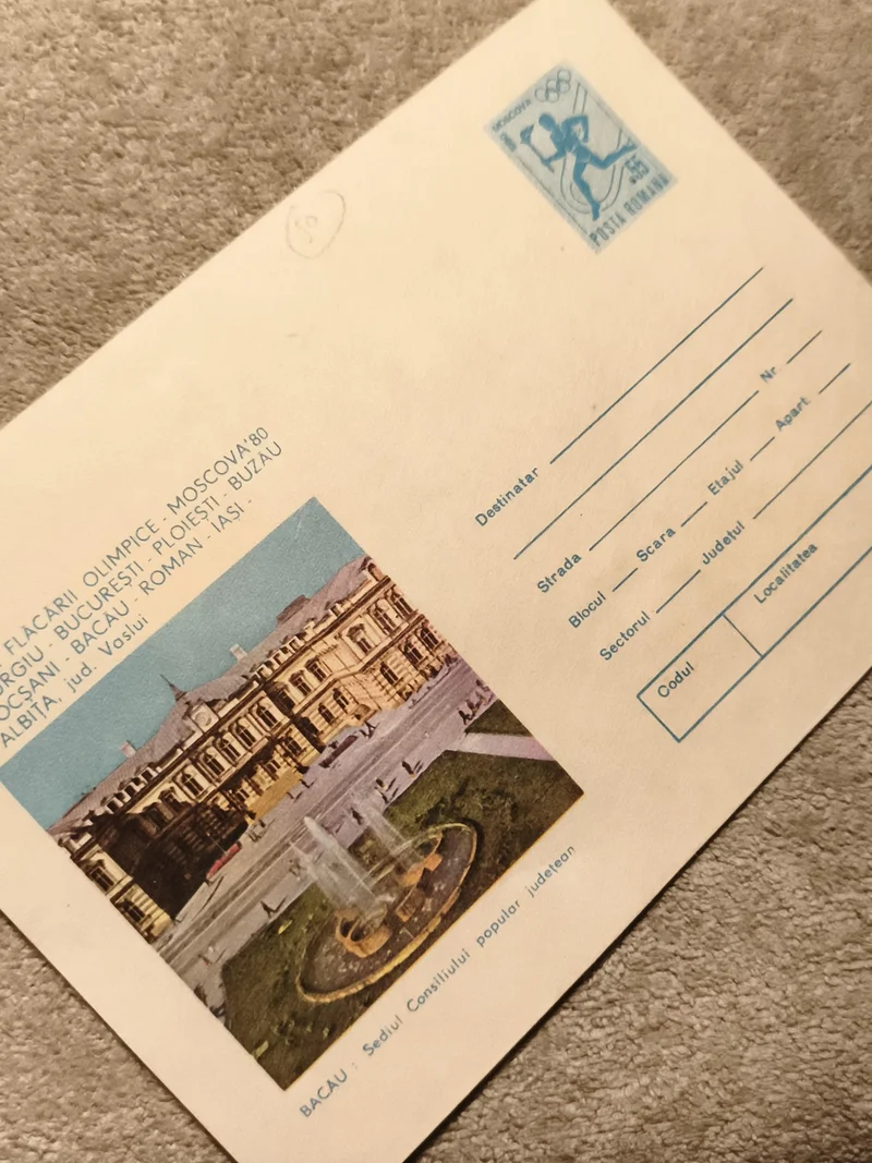 Carte postale préaffranchie Moscou 1980 Roumanie Bacau Olympiques philatélie (Re