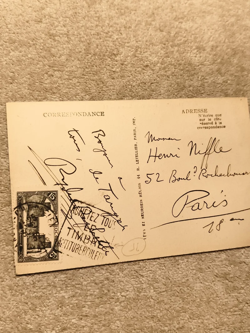 Carte postale ancienne timbre Maroc 15c oblitéré Letellier Paris philatélie