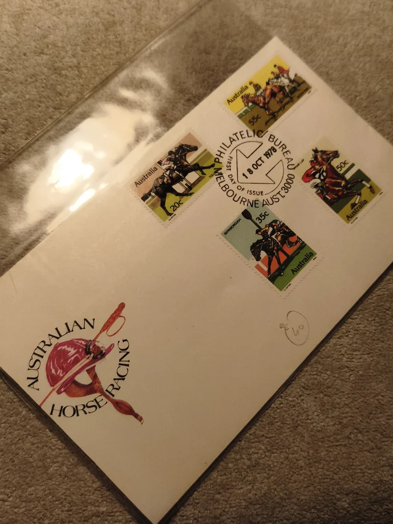Lettre premier jour Australie 1978 Australian Horse Racing timbres Philatélie (R