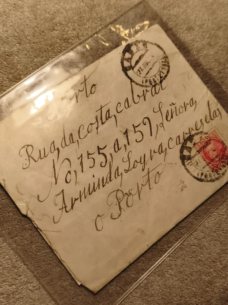 Lettre ancienne timbrée Portugal oblitération Porto XIXe écriture manuscrite