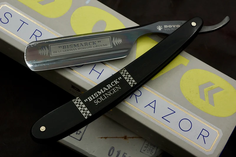 Dovo "Bismarck Ebony" - Preowned 6/8 Full Hollow Blade - Solingen Straight Razor - Shave Ready