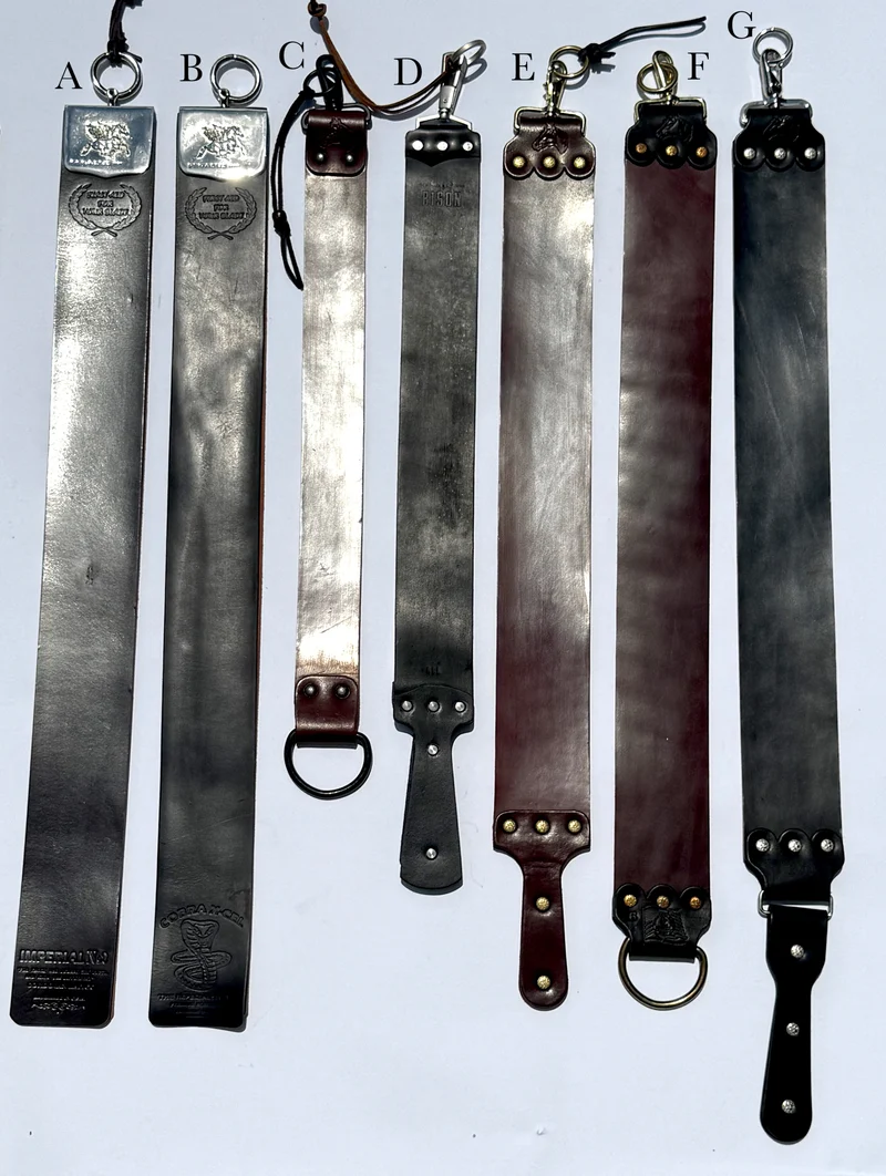 Various Preowned Razor Strops in Good to New Condition including Shell Cordovan - Choose Your Strop