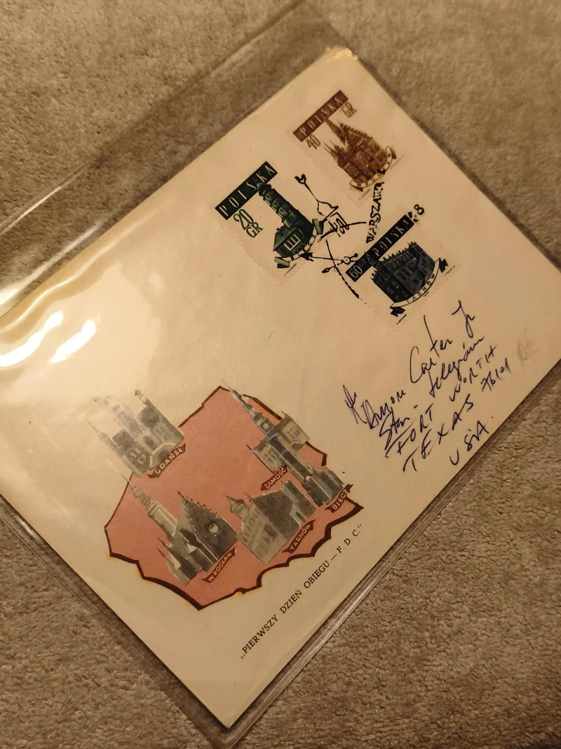Lettre FDC Pologne 1960s timbres Polska monuments cachet Varsovie philatélie