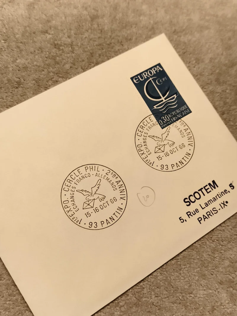 Enveloppe philatélique Europa 1966 2e Anniv. Cercle Philatelique Pantin