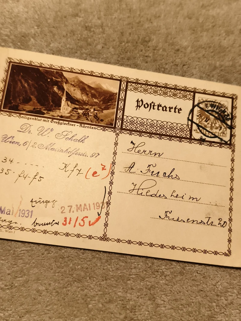 Carte postale Heiligenblut Großglockner 1931 timbre Autriche philatélie (Ref 27)