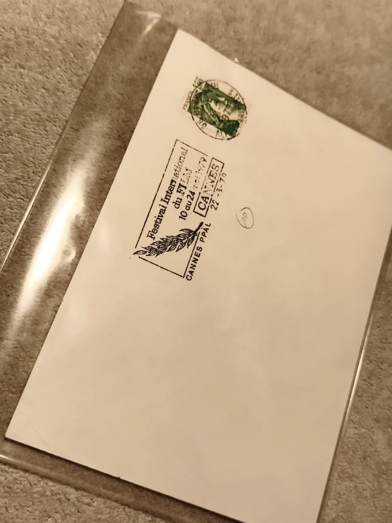 Lettre oblitérée Festival du Film Cannes 1970 Marianne timbre vert philatélie (R