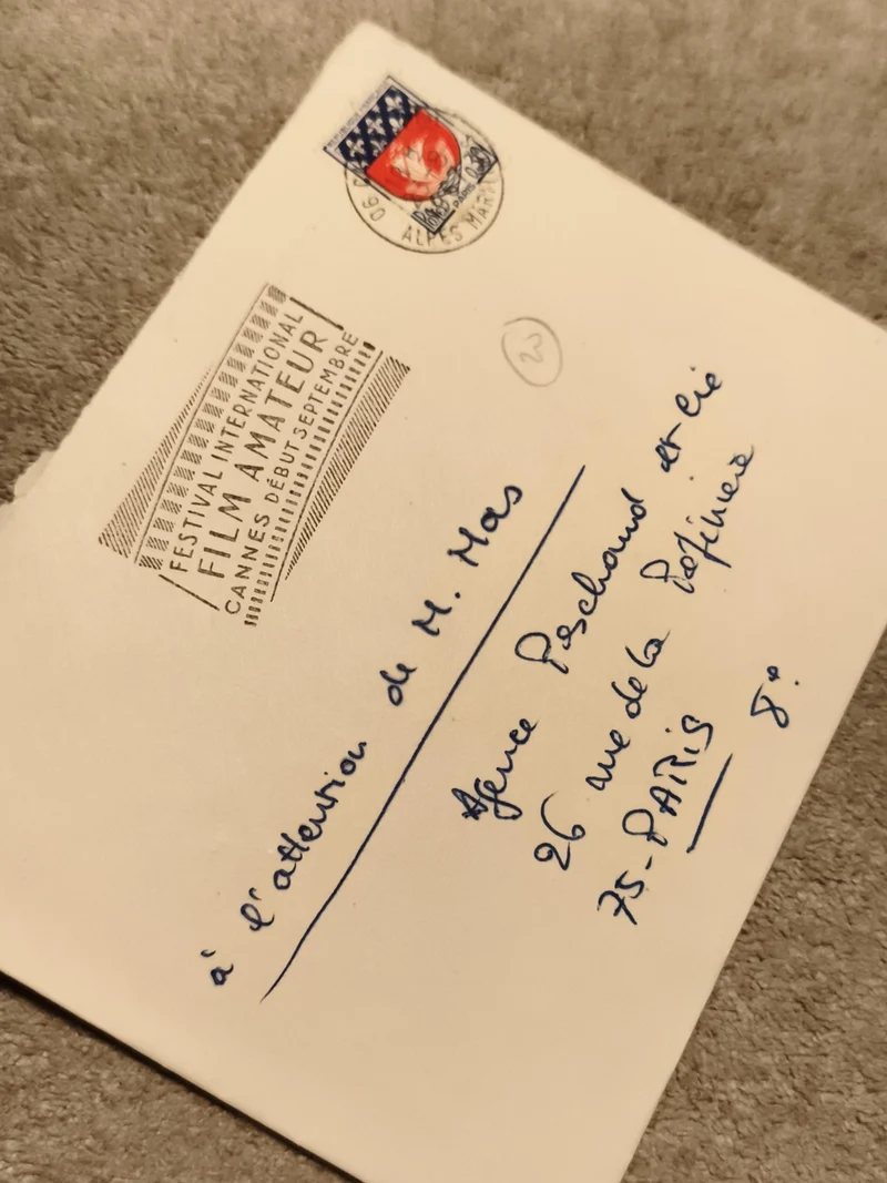 Lettre Festival International Film Amateur Cannes cachet Alpes Maritimes philaté