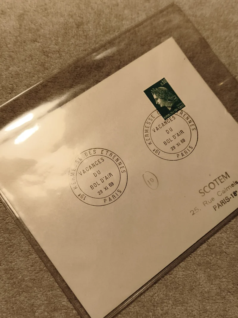 Lettre premier jour Paris 1969 SCOTEM timbre Marianne 0,30 vert philatélie