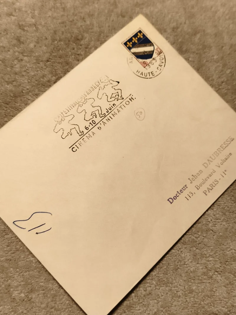 Lettre Festival Annecy Cinéma Animation Haute-Savoie cachet philatélie (Ref 27)