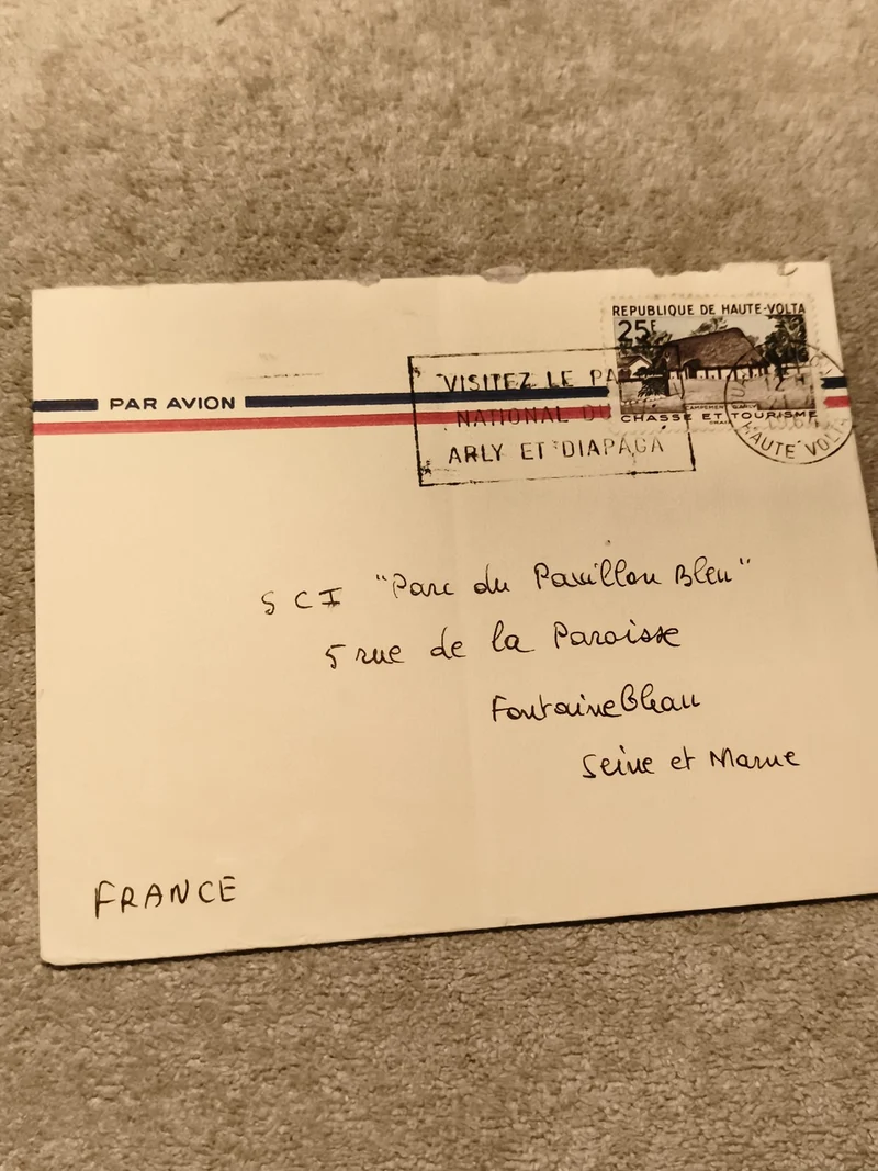 Lettre affranchie Haute-Volta 25f timbre Arly Diapaga avion philatélie France
