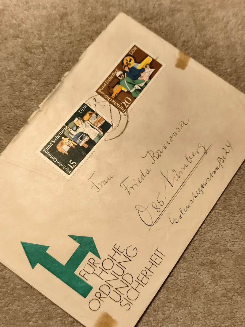 Lettre DDR timbrée Für Hohe Ordnung Und Sicherheit philatélie Allemagne Est (Ref