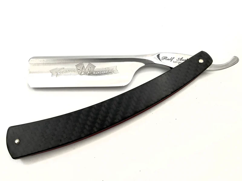 Ralf Aust 6/8 Blade with Spanish Tip & Carbon Fiber Scales Full Hollow Solingen Straight Razor