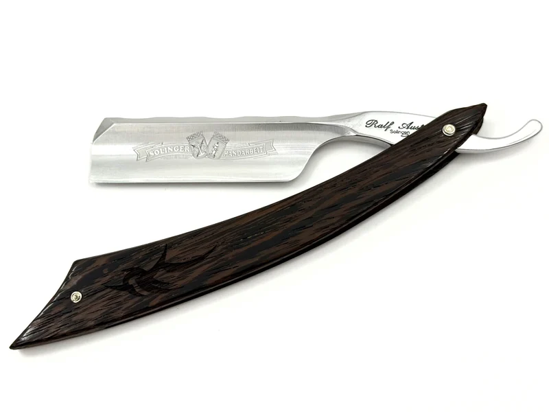 Ralf Aust 6/8 Blade with American Tip Worked Spine & Wenge Scales Full Hollow Solingen Straight Razor