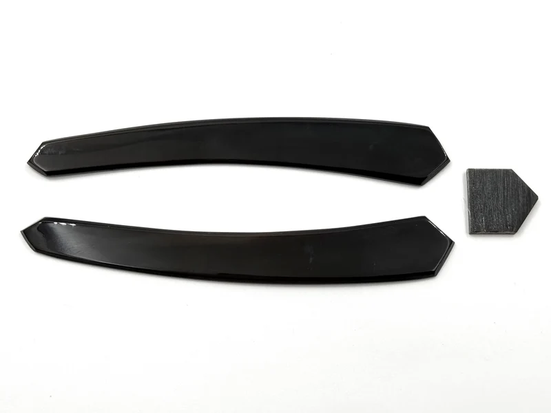 Straight Razor Scales for 7/8-8/8 Blades - Black/Brown Buffalo Horn with Angled Ends - One Pair/Set