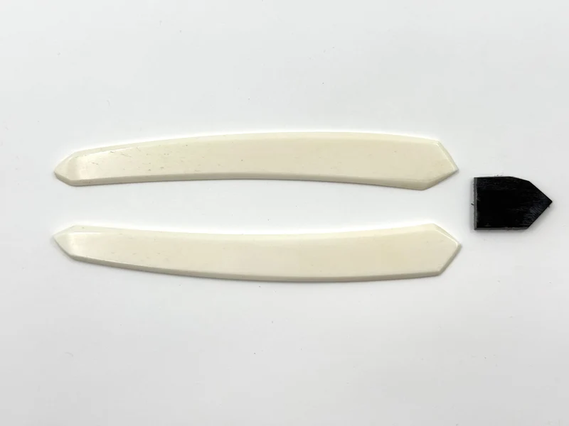 Straight Razor Scales for 5/8-6/8 Blades - Bleached Buffalo Bone with Angled Ends - One Pair/Set