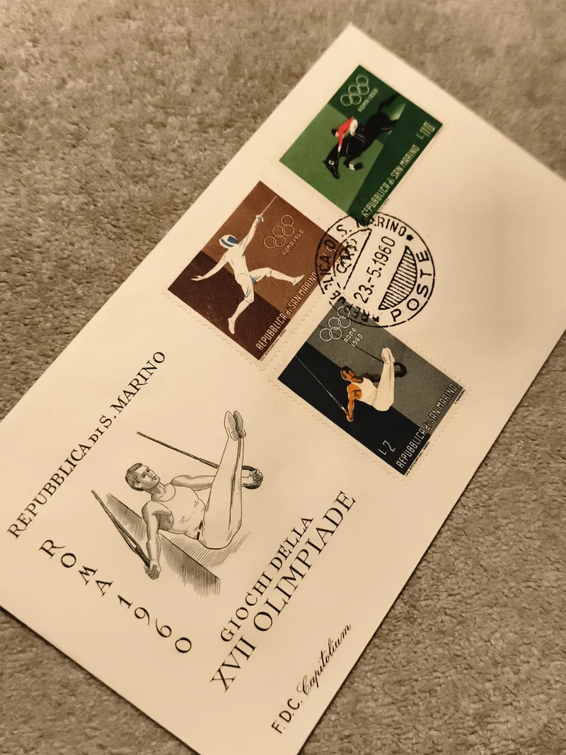 FDC Jeux Olympiques Rome 1960 San Marino timbres sports oblitérés philatélie