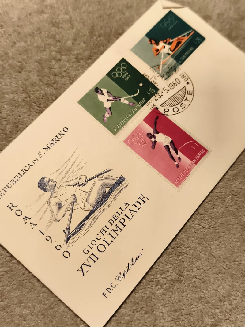 FDC San Marino Rome 1960 Olympiade timbres oblitérés sports JO (Ref 27)
