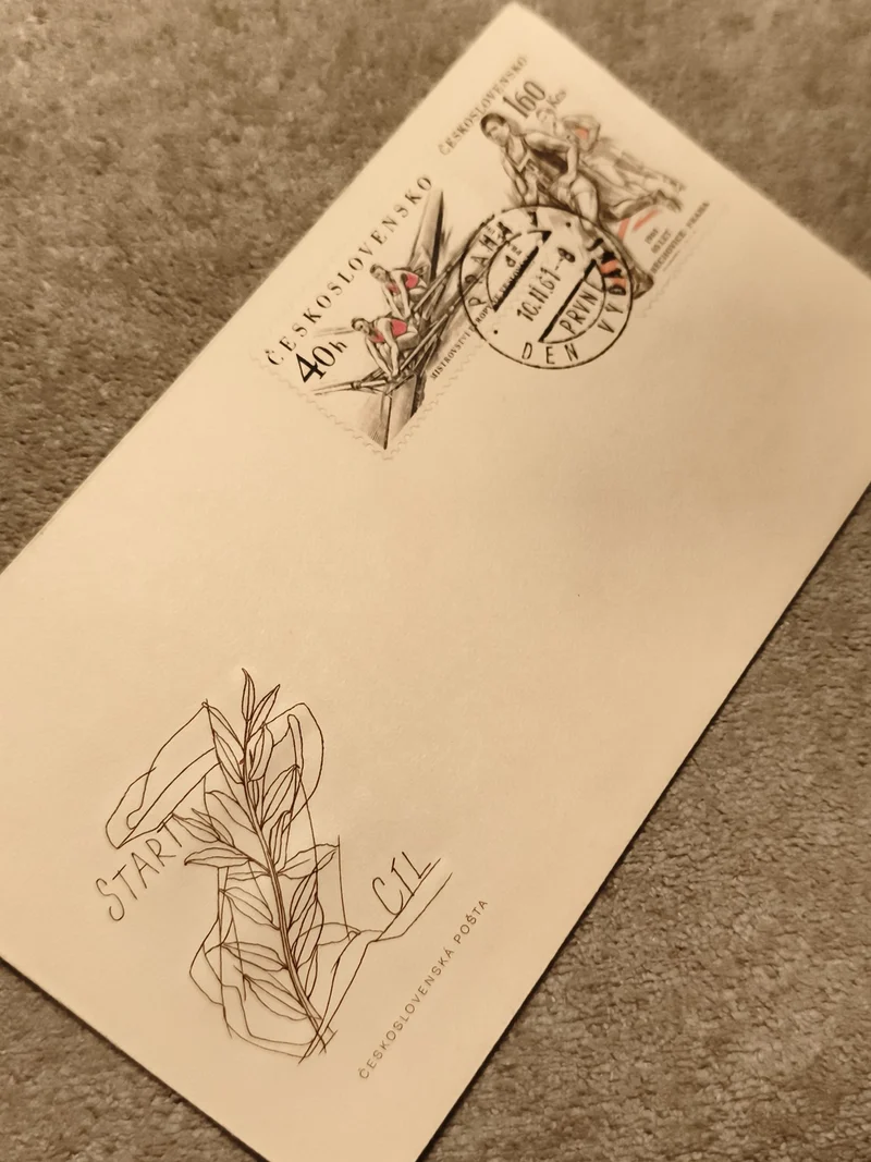 Lettre premier jour Tchécoslovaquie 1974 timbres sport ČESKOSLOVENSKO philatélie
