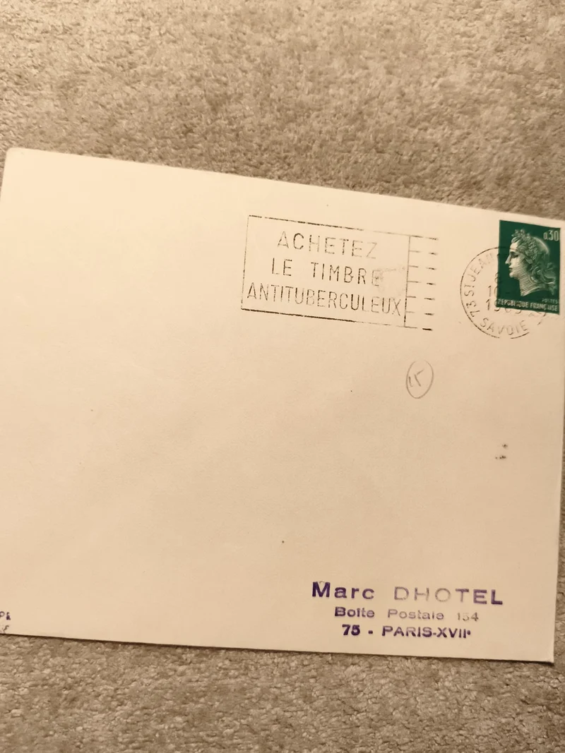 Lettre oblitérée Marianne 0,30 Savoie cachet antituberculeux France philatélie