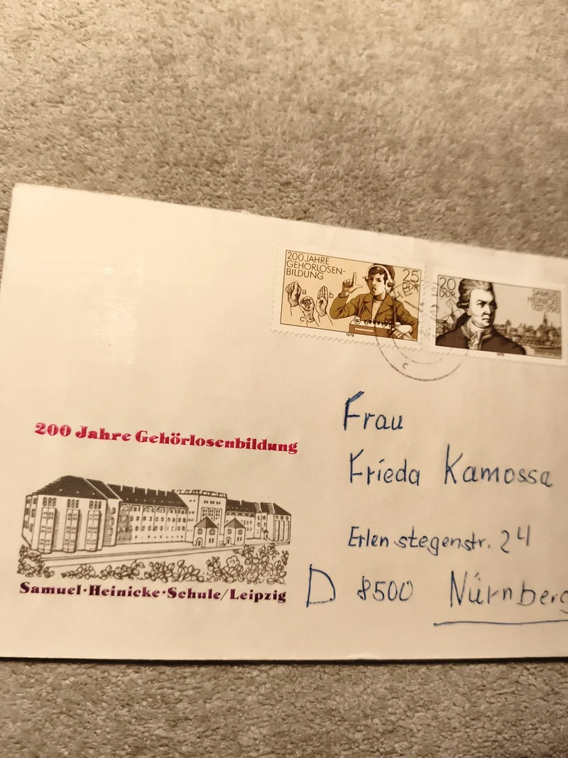 Lettre affranchie 200 Jahre Gehörlosenbildung Samuel Heinicke Schule Leipzig (Re