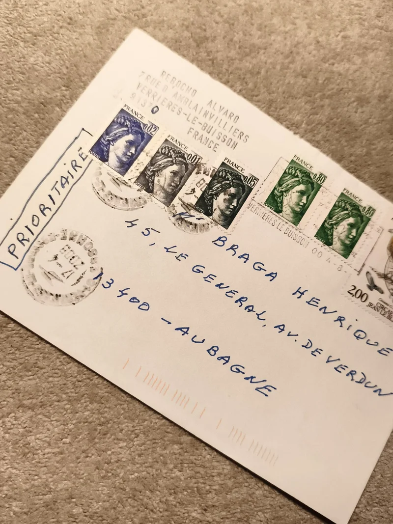 Lettre affranchie timbres Marianne France oblitérés philatélie années 1990 (Ref