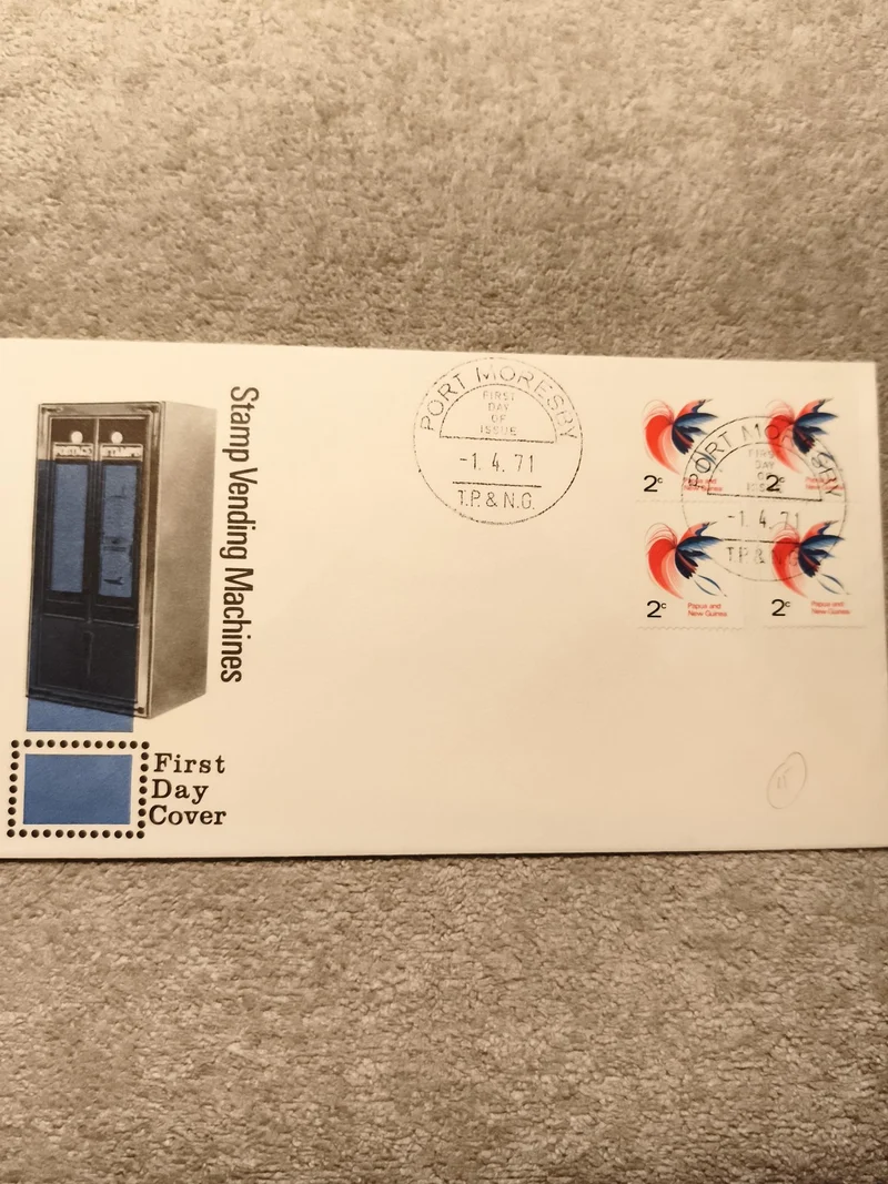 FDC Papouasie 1971 Stamp Vending Machines Port Moresby Philatélie (Ref 9)