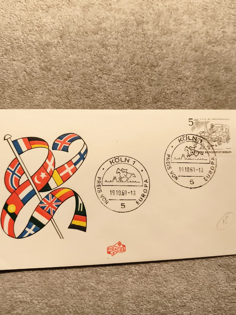 Lettre premier jour Europe 1969 Köln drapeaux FDC oblitération philatélie (Ref 9