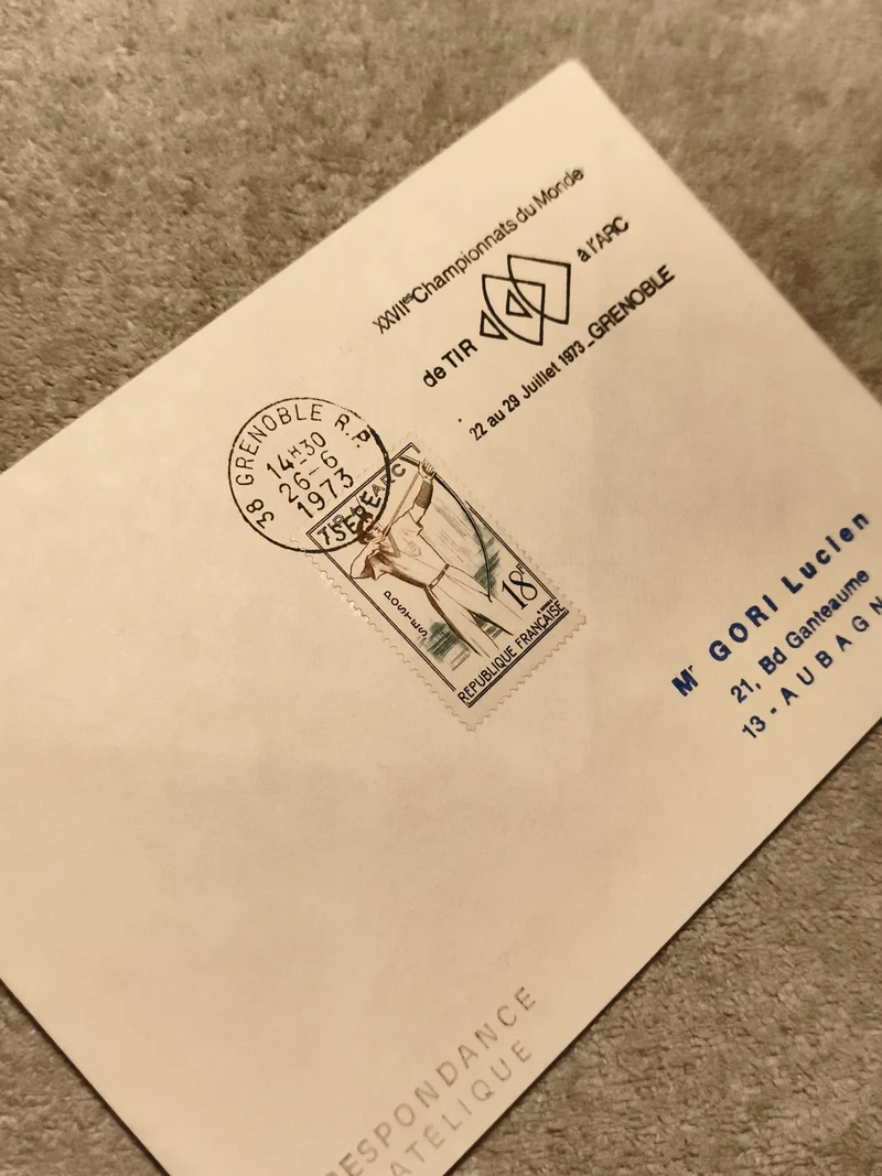 Lettre premier jour Championnats du Monde Tir 1973 Grenoble oblitération philaté