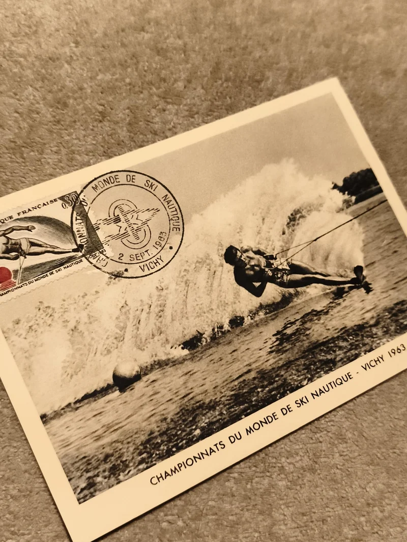 Carte postale Championnats du Monde Ski Nautique Vichy 1963 oblitérée philatélie