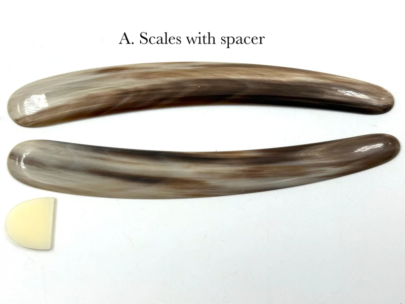 Straight Razor Scales for 7/8 blades - Highest Quality Blonde Horn Made in France - One Pair/Set
