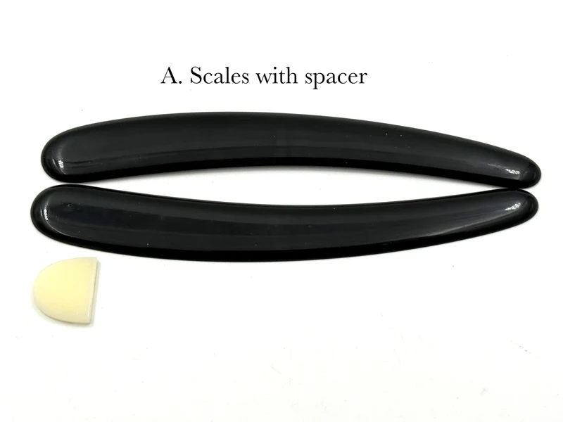 Straight Razor Scales for 7/8 blades - Highest Quality Black Horn Made in France - One Pair/Set