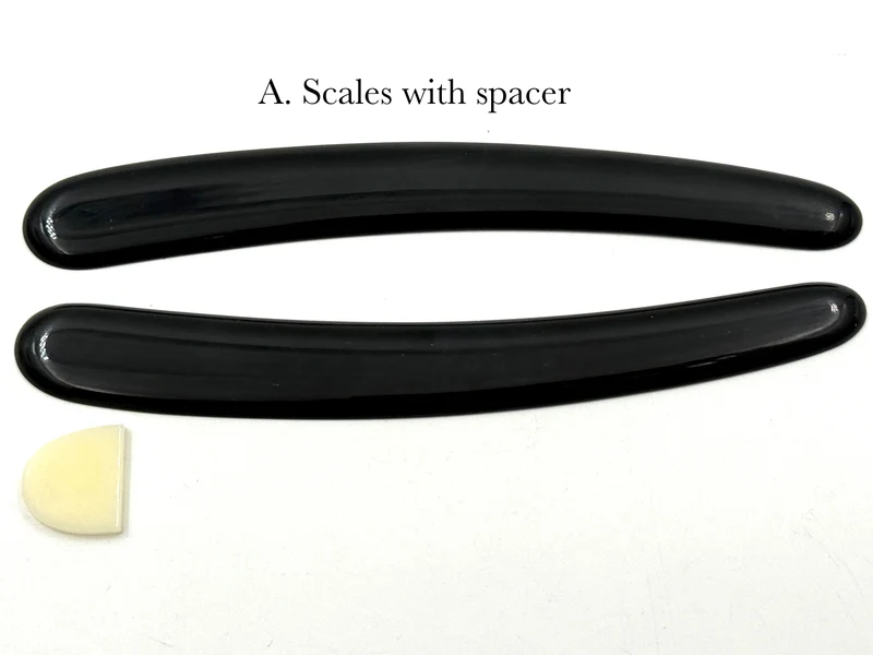 Straight Razor Scales for 6/8 blades - Highest Quality Black Horn Made in France - One Pair/Set