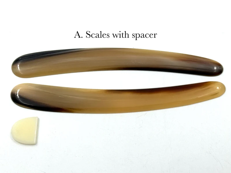 Straight Razor Scales for 6/8 blades - Highest Quality Blonde Horn Made in France - One Pair/Set