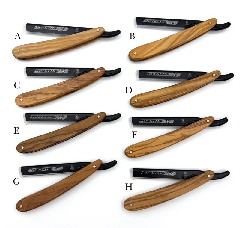 GSG Renewed Dovo Stainless & Olive Wood Handle Shavette Razor