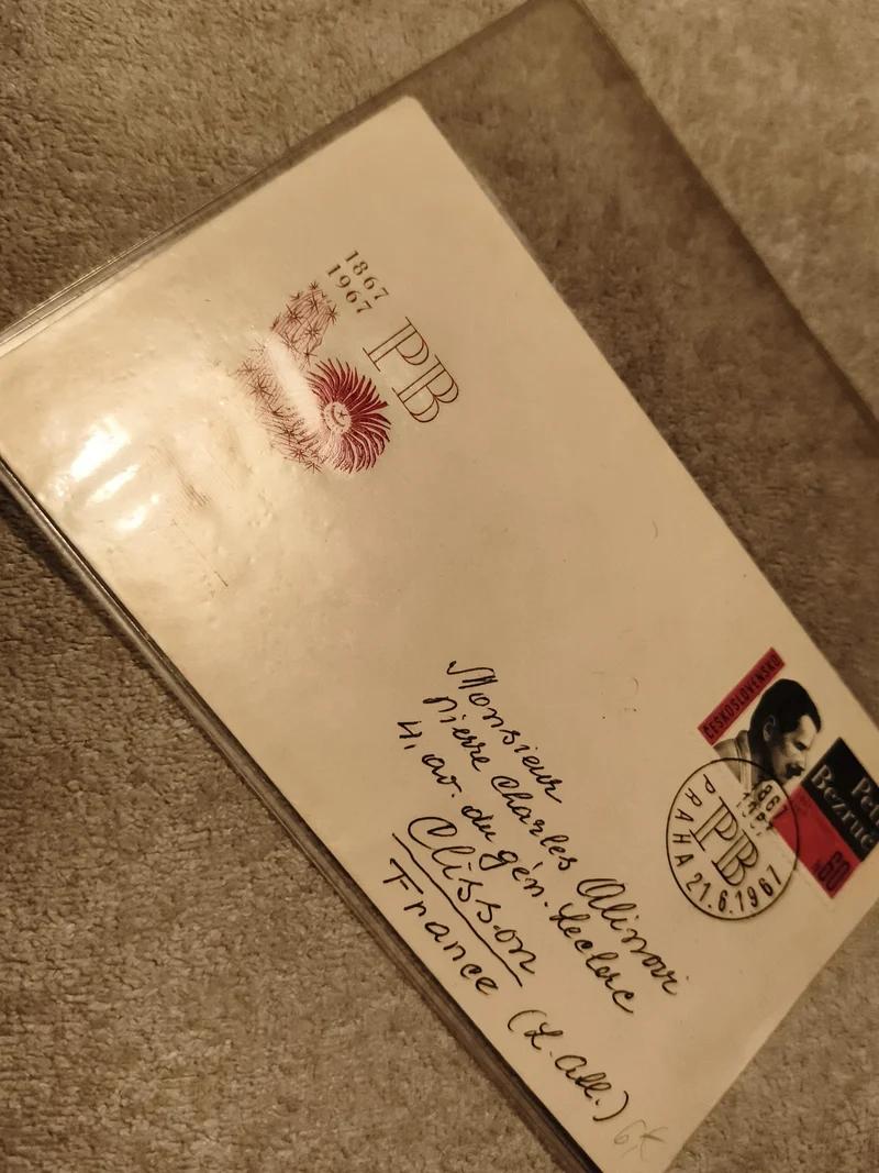 Lettre philatélique PB 1867-1967 oblitérée Prague 1981 timbre Tchécoslovaquie
