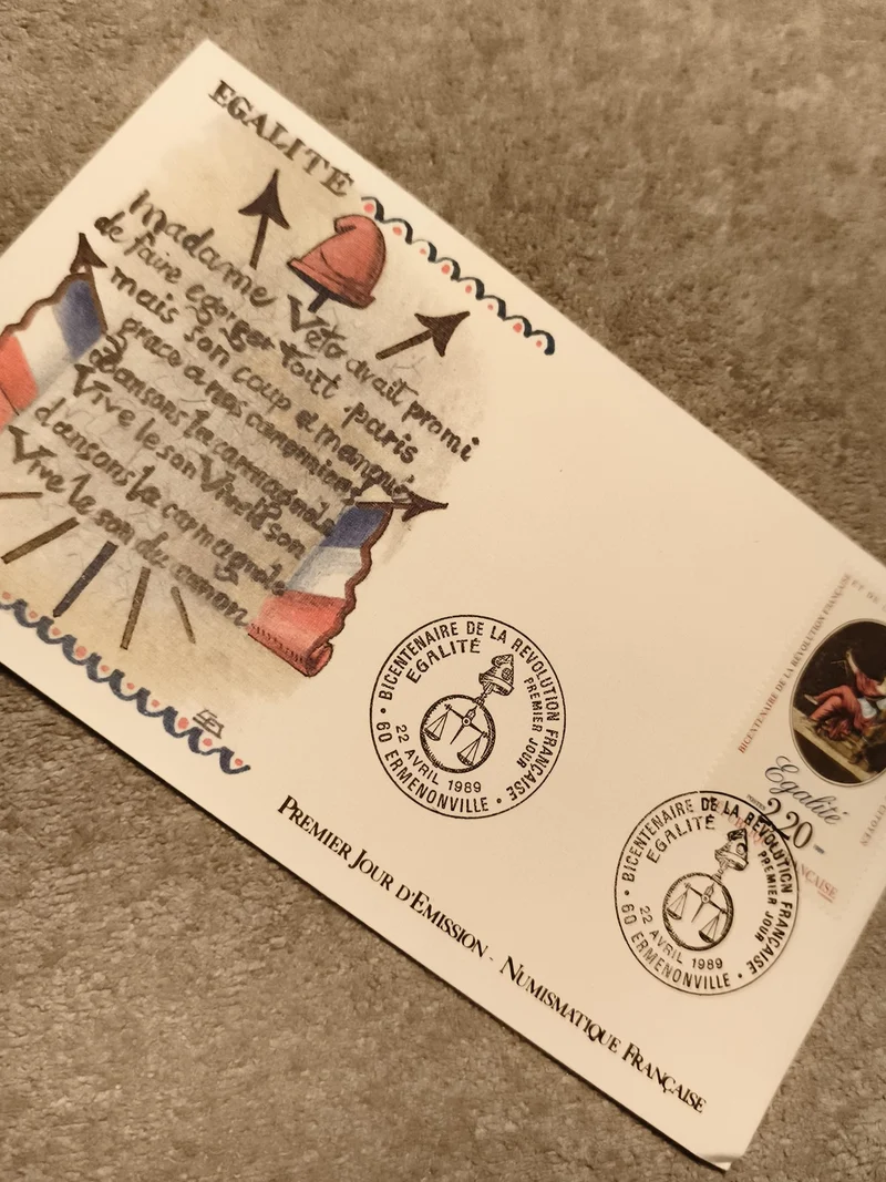 Lettre FDC Bicentenaire Révolution 1989 Egalité Marianne timbre 2,20F France
