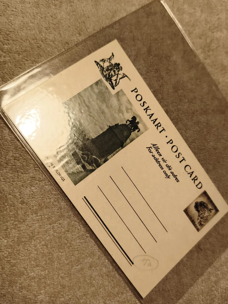Carte postale POSKAART Afrique du Sud, noir et blanc, philatélie (Ref 27)
