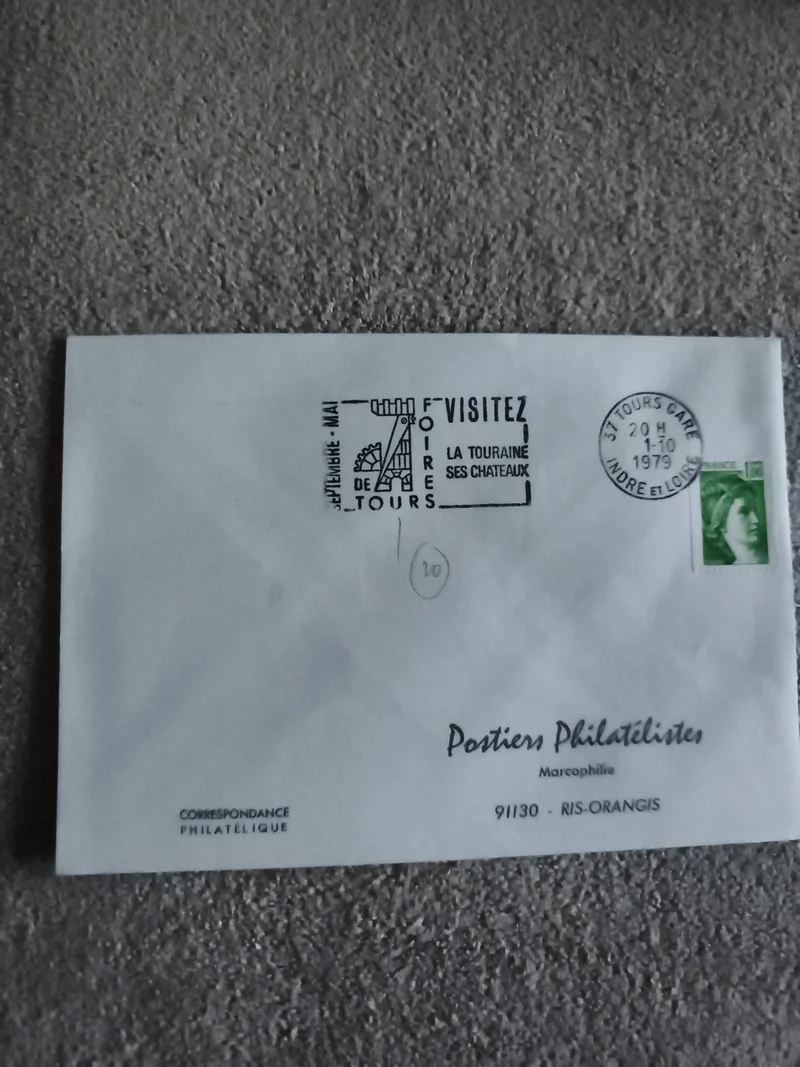 Lettre 1er jour Foire de Tours 1979 cachet spécial philatélie Marcophilie