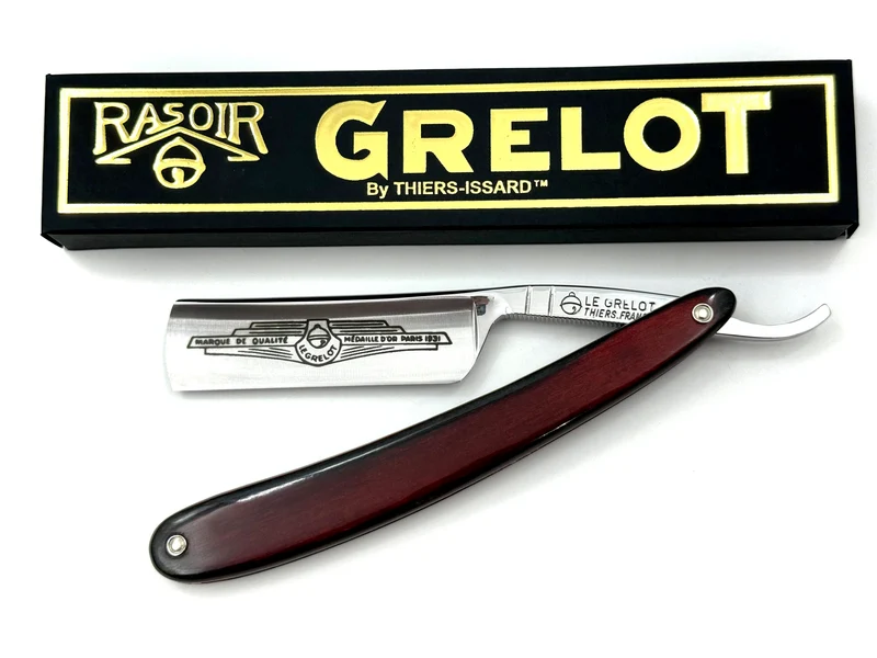 Le Grelot "Medaille d'or Paris 1931" by Thiers Issard 6/8 with Stamina Wood Scales - Full Hollow Ground Straight Razor