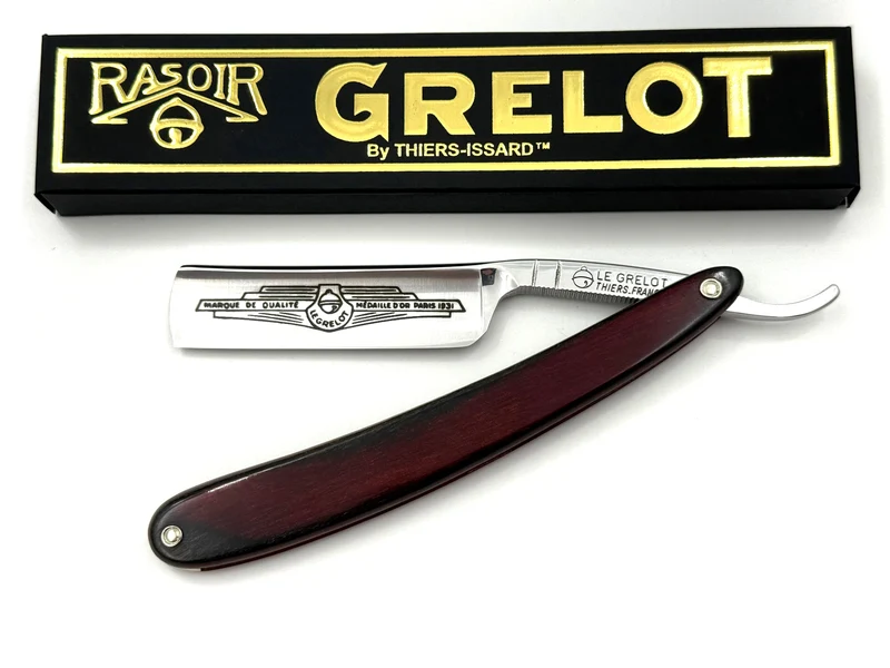 Le Grelot "Medaille d'or Paris 1931" by Thiers Issard 5/8 with Stamina Wood Scales - Full Hollow Ground Straight Razor