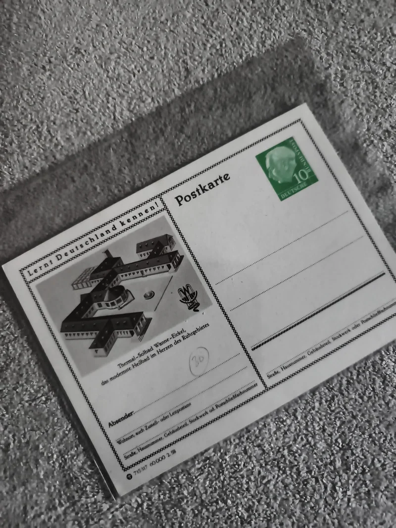 Carte postale Allemagne "Thermal-Solebad Wanne-Eickel" affranchie 10 Pfennig (Re