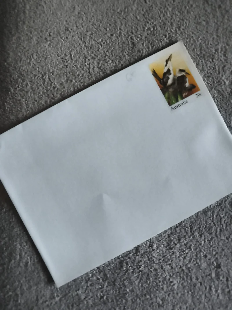 Lettre affranchie timbre Australie oiseaux 20c philatélie enveloppe (Ref 27)