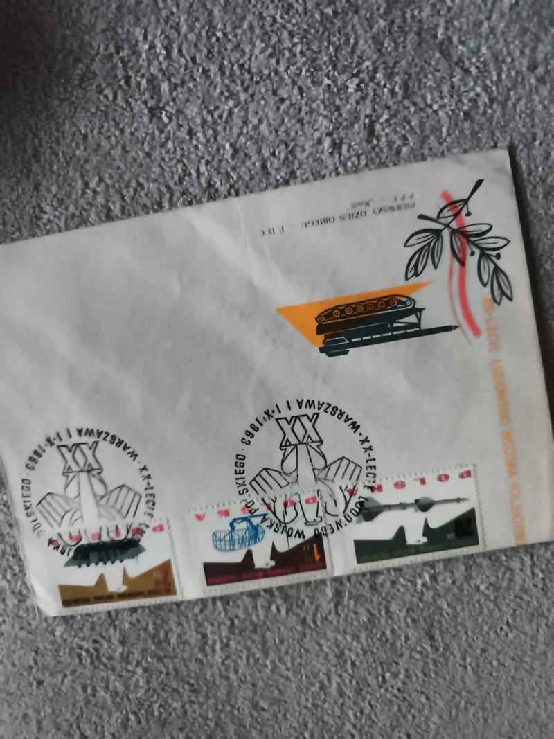 Lettre premier jour Pologne aviation 1985 FDC timbres avion militaire (Ref 27)