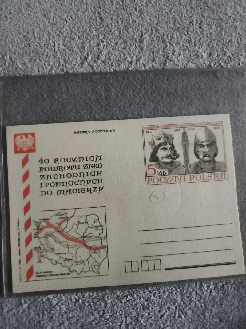 Carte postale philatélique Poczta Polska 5zł, 40e anniversaire, Pologne, illustr