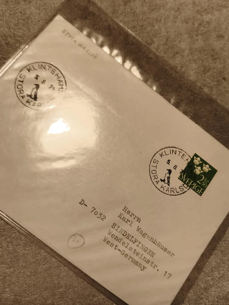 Lettre oblitérée Suède Stora Karlsö 1971 timbre 2,50 SEK philatélie (Ref 27)