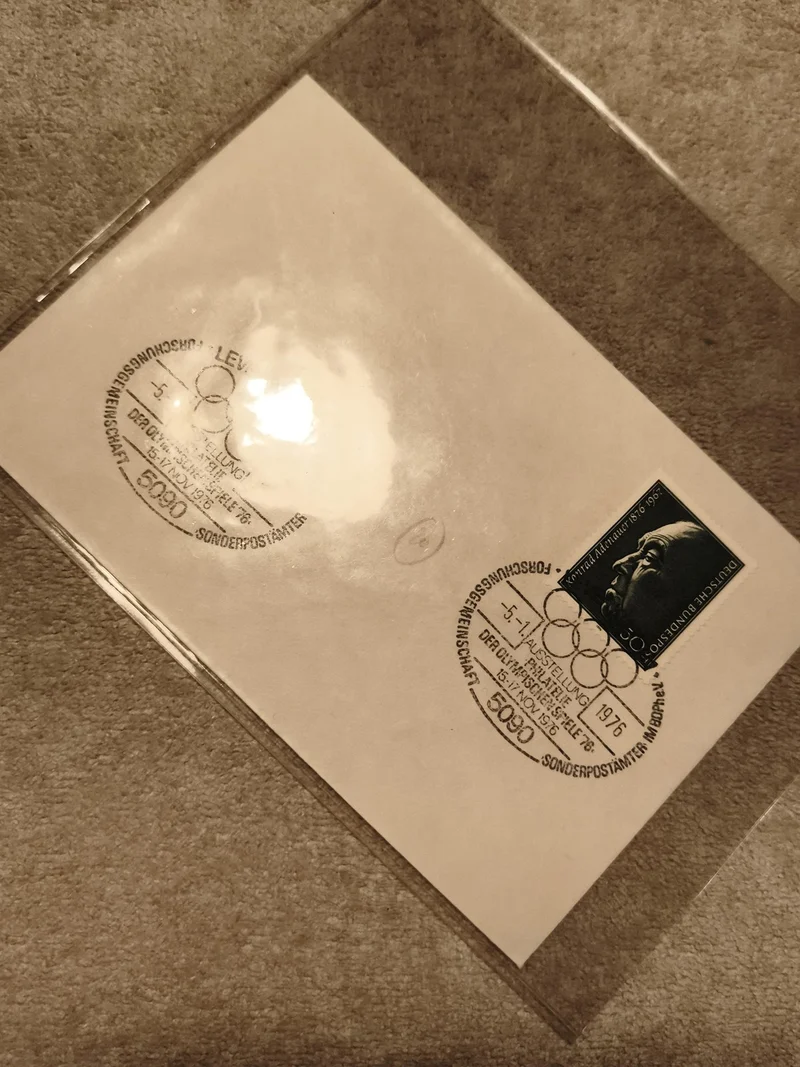Lettre premier jour Allemagne 1976 timbre portrait oblitération Olympiade philat