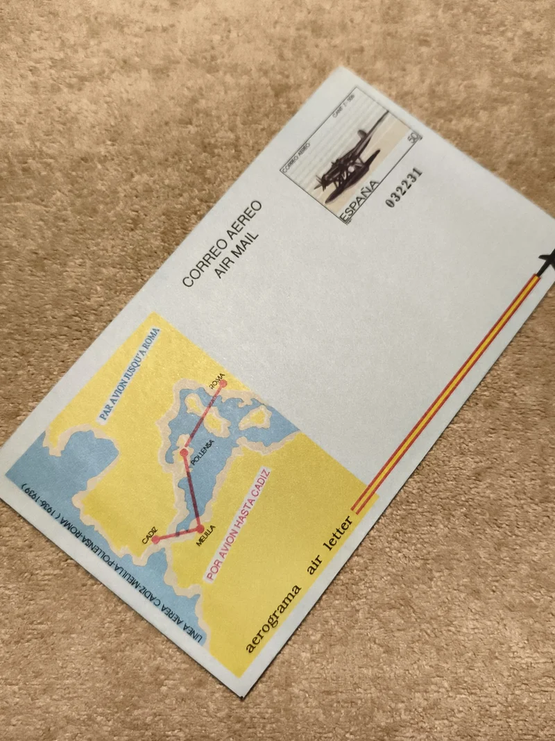 Aérogramme Espagne Correo Aereo avion 1983 philatélie air mail (Ref 27)